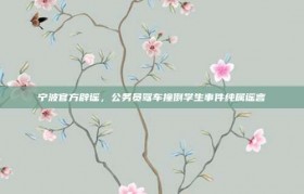 宁波官方辟谣，公务员驾车撞倒学生事件纯属谣言