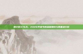 倒计时376天，2026年春节的温馨期待与筹备进行时