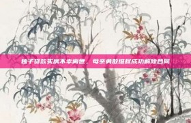 独子贷款买房不幸离世，母亲勇敢维权成功解除合同