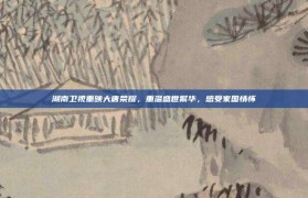 湖南卫视重映大唐荣耀，重温盛世繁华，感受家国情怀