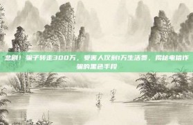 悲剧！骗子转走300万，受害人仅剩1万生活费，揭秘电信诈骗的黑色手段