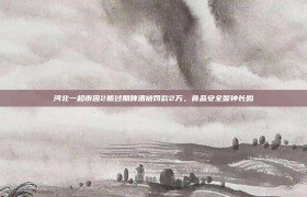 河北一超市因2瓶过期啤酒被罚款2万，食品安全警钟长鸣