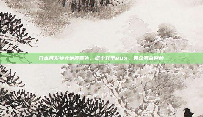 日本再发特大地震警告，概率升至80%，民众紧急避险