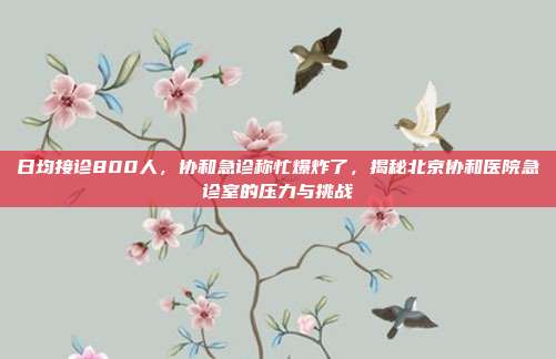 日均接诊800人，协和急诊称忙爆炸了，揭秘北京协和医院急诊室的压力与挑战