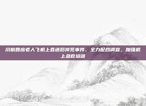 川航回应老人飞机上昏迷后猝死事件，全力配合调查，加强机上急救培训