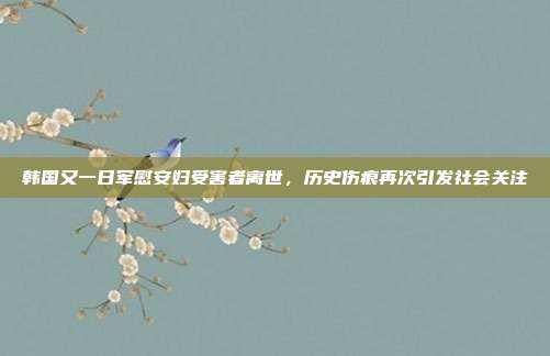 韩国又一日军慰安妇受害者离世，历史伤痕再次引发社会关注