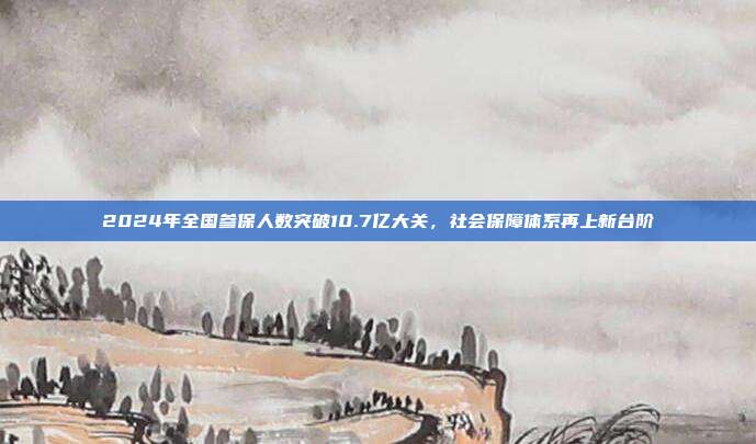 2024年全国参保人数突破10.7亿大关，社会保障体系再上新台阶